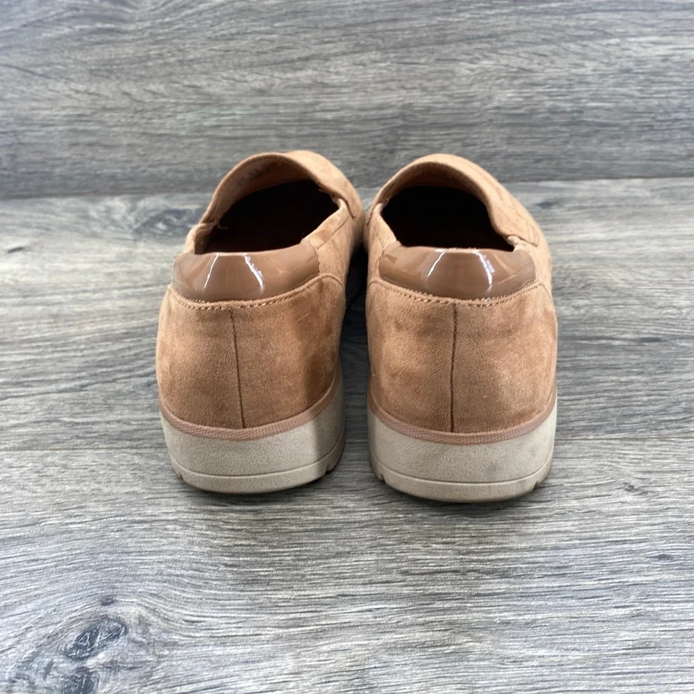 Dr. Scholls Nice Day Loafers Womens 9M Tan Faux Suede Penny Slip On Shoes